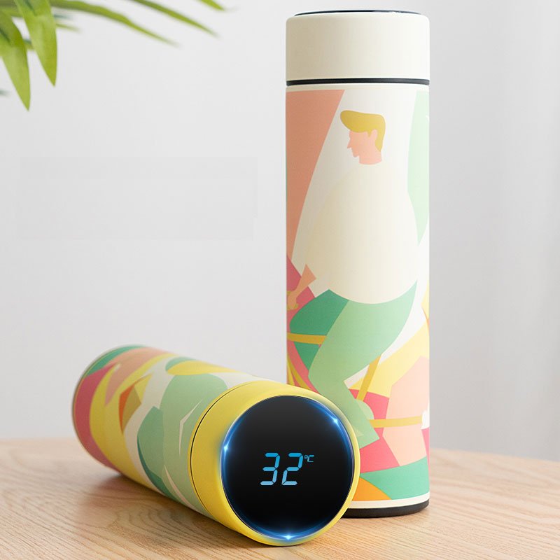 Eco Friendly Products 2024 Gym Water Bottles Temperature Led Display Water Bottle Type Smart Stainless Steel Vacuum Flask