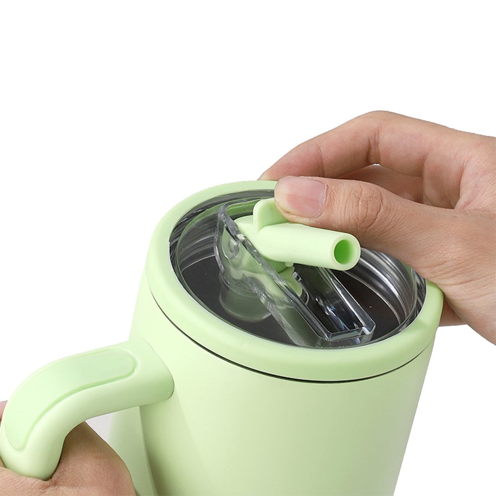 Custom 40oz Travel Coffee Tumbler With Collapsible Straw Stainless Steel Vacuum Insulated Mug 40oz tumbler with handle