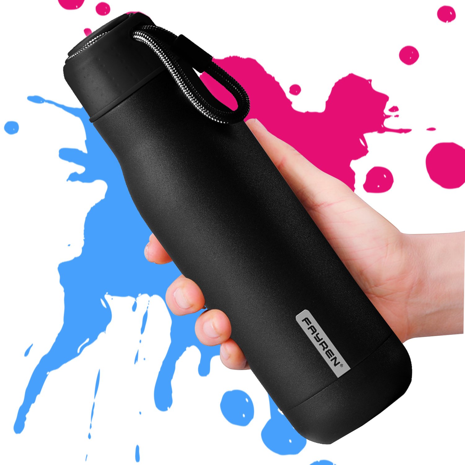 Eco friendly bpa free leak proof double wall stainless steel metal wide mouth gym drinking water bottle for children