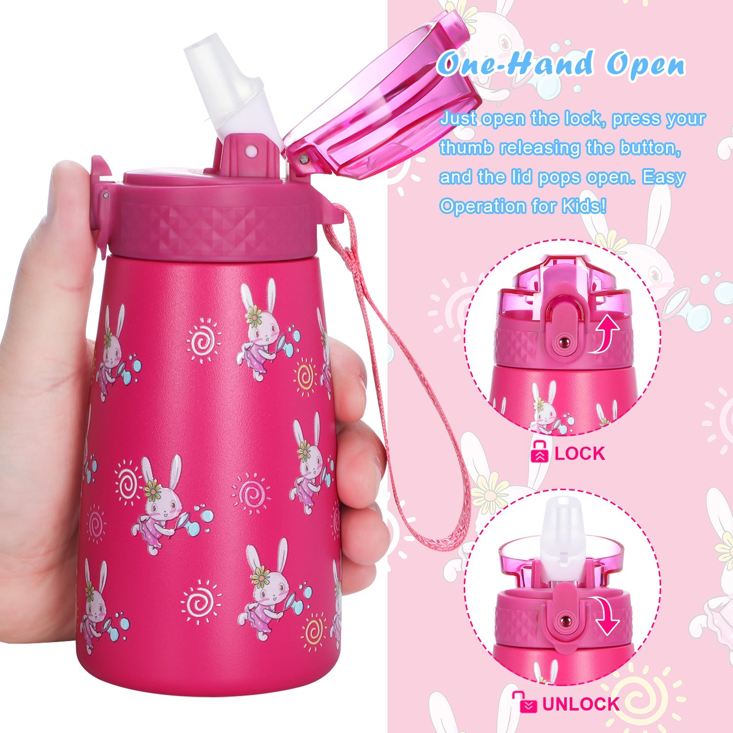 12oz 350ml Stainless Steel Insulated Thermos Kids Sports Water Bottles Sublimation Tumbler For School