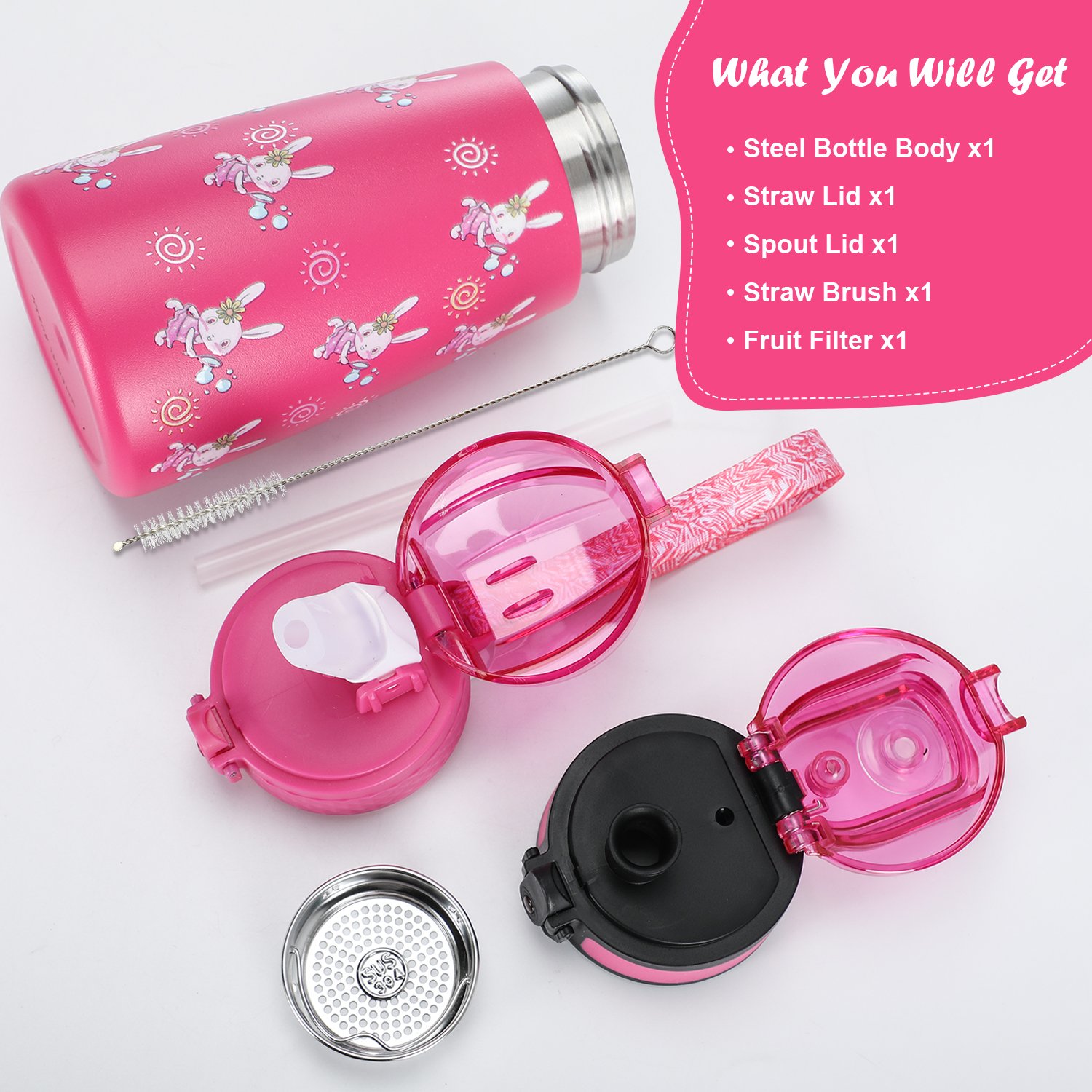 12oz 350ml Stainless Steel Insulated Thermos Kids Sports Water Bottles Sublimation Tumbler For School