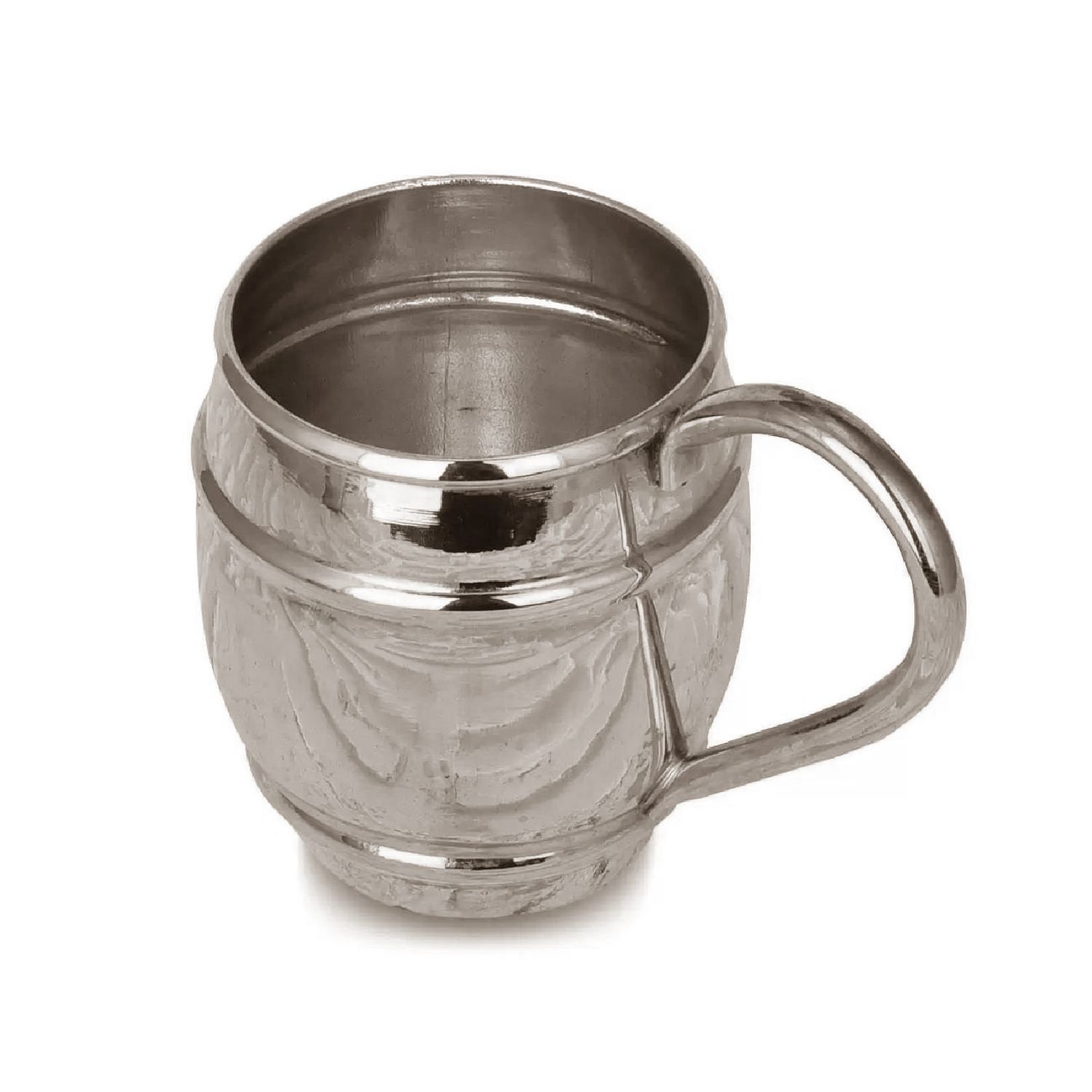Authentic Design Turkish Copper Mug Grande Hammered Glass Mug NICKEL Color Durable and Long Lasting Traditional