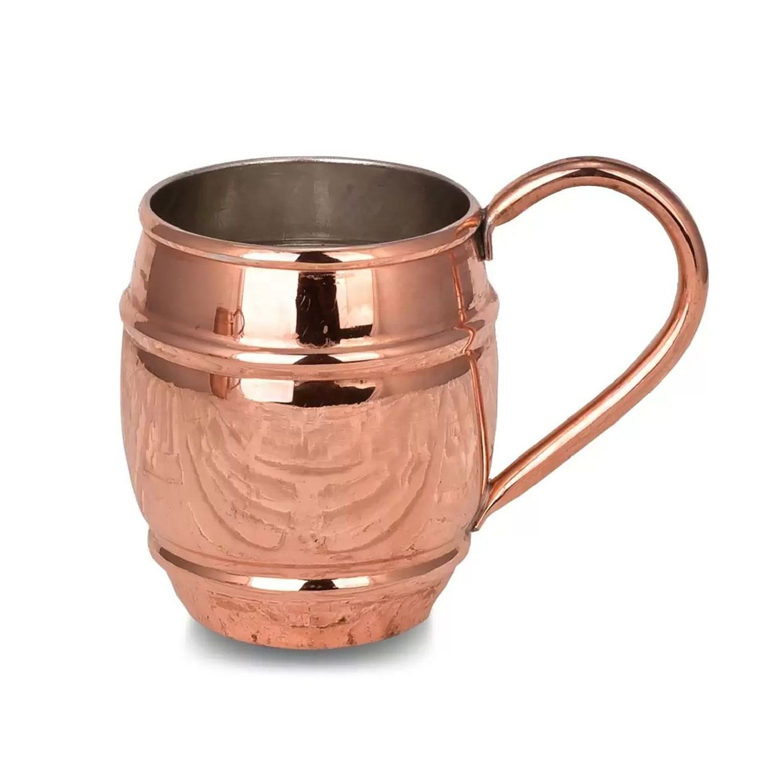Authentic Design Turkish Copper Mug Grande Hammered Glass Mug NICKEL Color Durable and Long Lasting Traditional