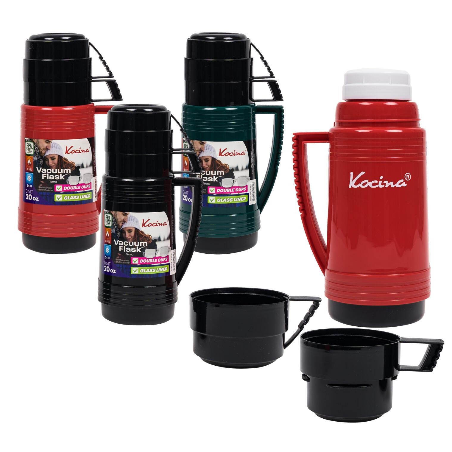 Stainless Steel Vacuum Flask- 20oz- Assorted