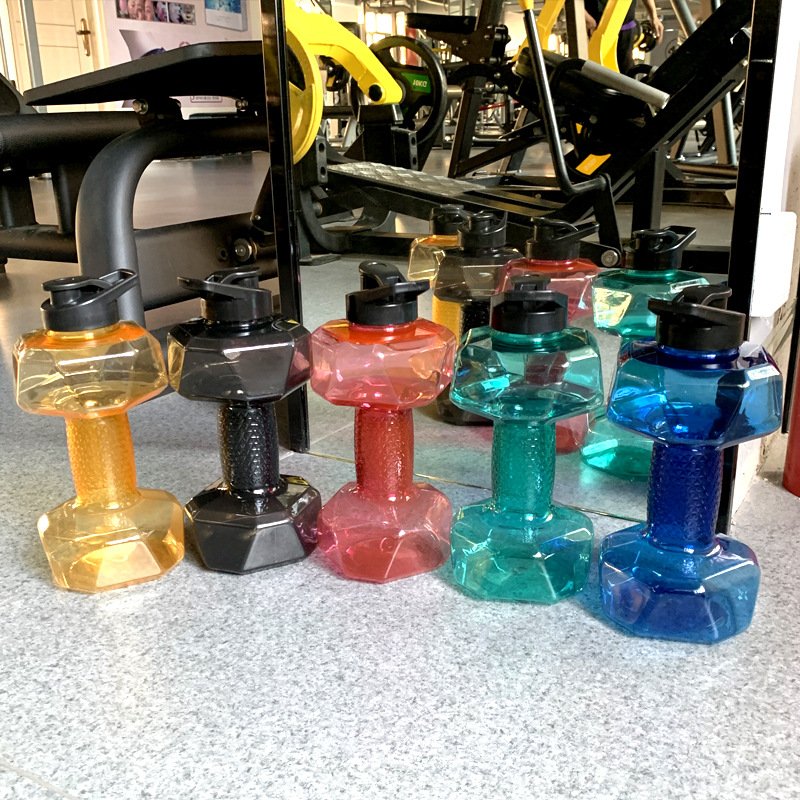 Wholesale 1.5L 2.6L Dumbbel Shaped Gym Sport Fitness Outdoor Plastic Water Bottle Leakproof