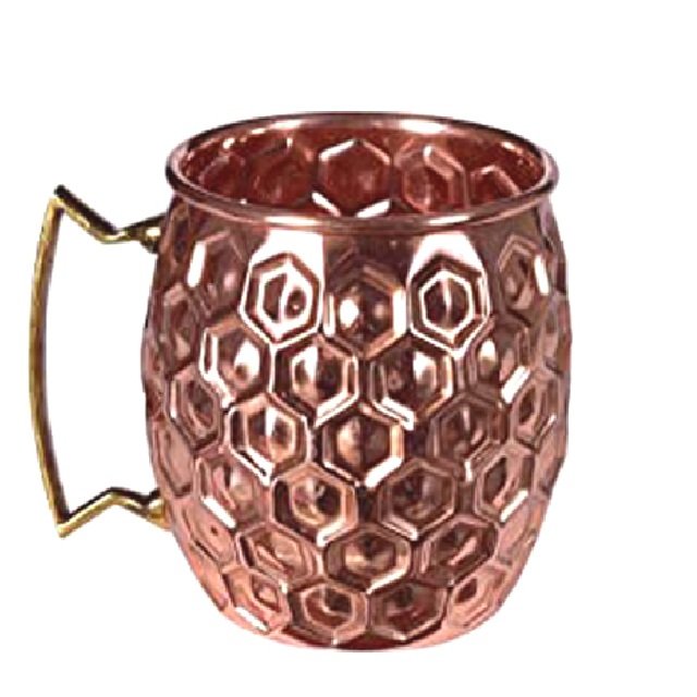 Copper & Gold Classic Design Decorative Copper Beer Mug Long Lasting Durable Fancy Beer Mugs Metal Hammered 100% Pure Copper Mug
