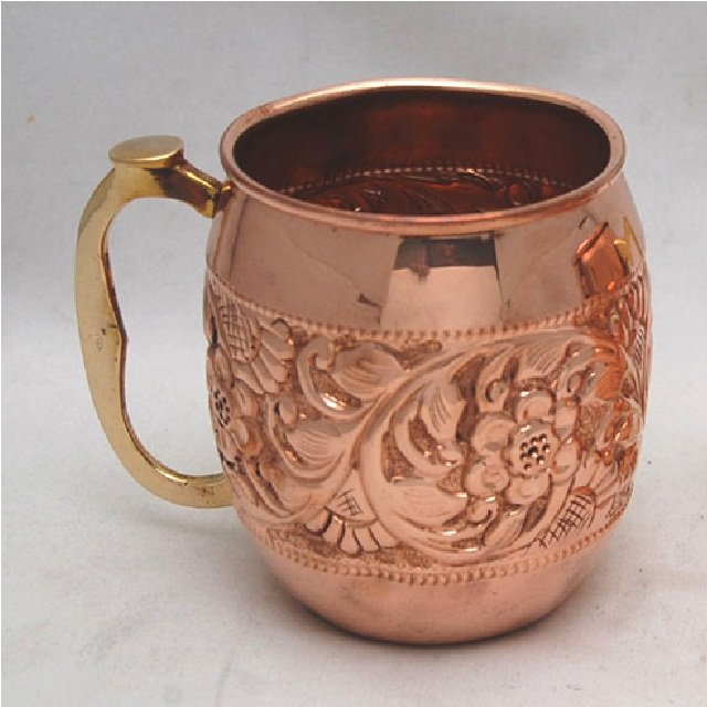 Copper & Gold Classic Design Decorative Copper Beer Mug Long Lasting Durable Fancy Beer Mugs Metal Hammered 100% Pure Copper Mug