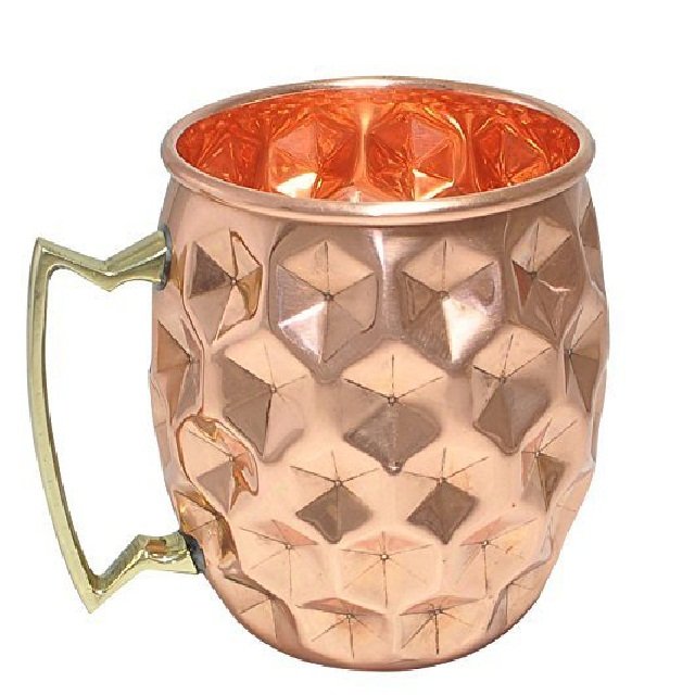 Copper & Gold Classic Design Decorative Copper Beer Mug Long Lasting Durable Fancy Beer Mugs Metal Hammered 100% Pure Copper Mug