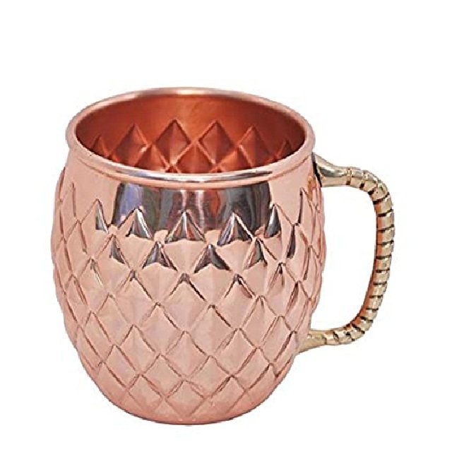 Copper & Gold Classic Design Decorative Copper Beer Mug Long Lasting Durable Fancy Beer Mugs Metal Hammered 100% Pure Copper Mug