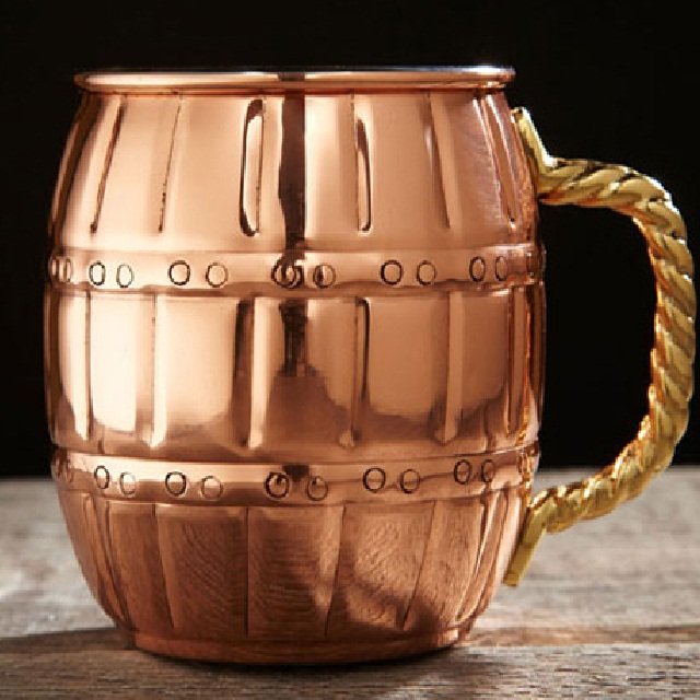 Copper & Gold Classic Design Decorative Copper Beer Mug Long Lasting Durable Fancy Beer Mugs Metal Hammered 100% Pure Copper Mug