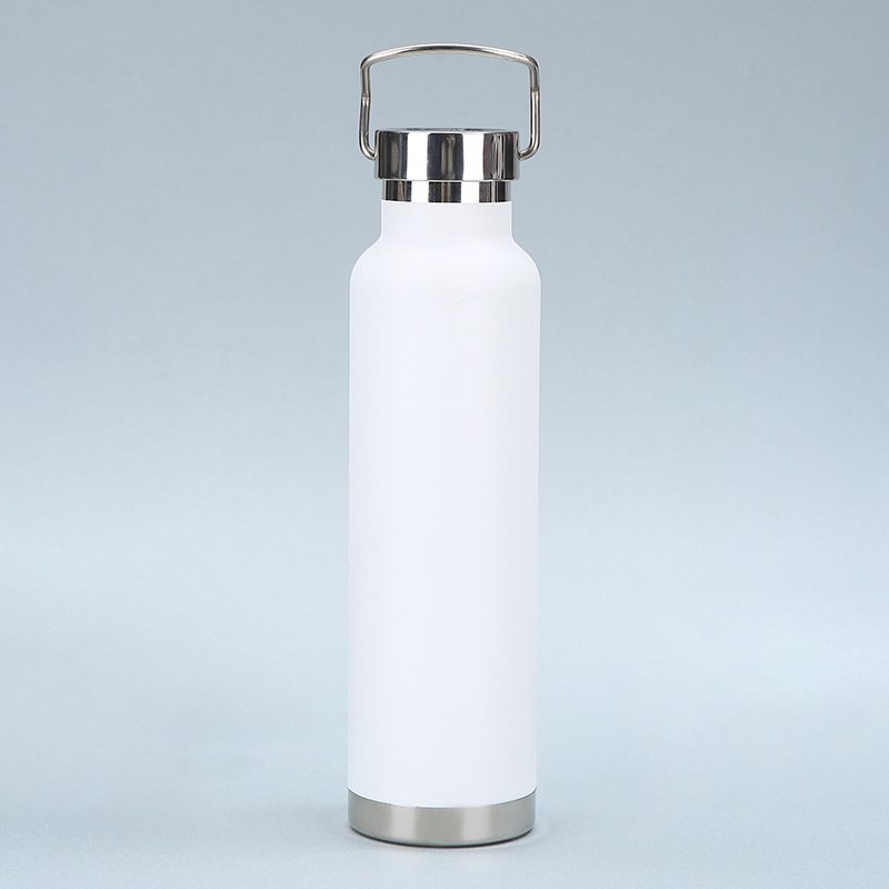 WHOLESALE PROMOTIONAL 750ML SPORTS OUTDOOR PORTABLE STAINLESS STEEL DOUBLE WALL VACUUM FLASK WATER BOTTLE W/ HANDLE ON LID