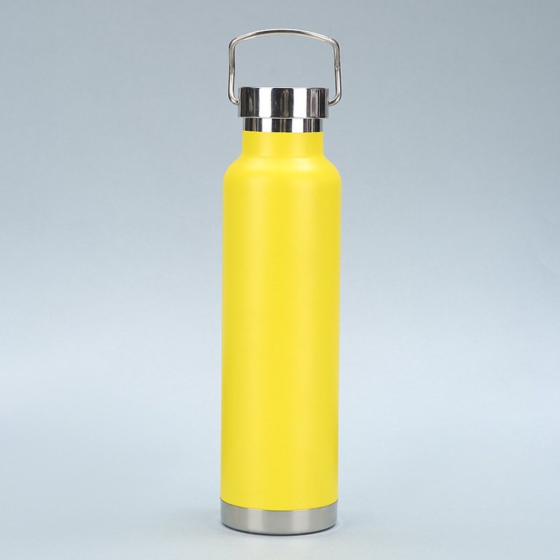 WHOLESALE PROMOTIONAL 750ML SPORTS OUTDOOR PORTABLE STAINLESS STEEL DOUBLE WALL VACUUM FLASK WATER BOTTLE W/ HANDLE ON LID