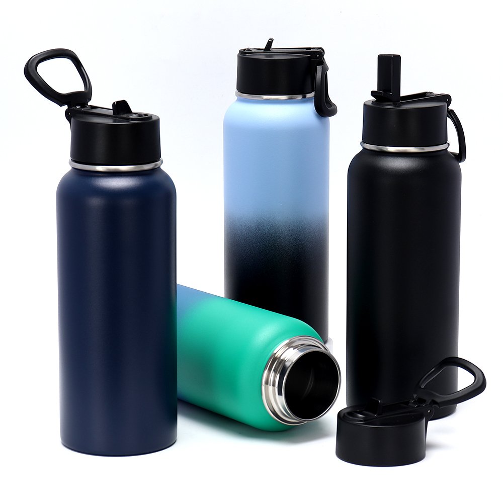 Double Wall Vacuum Flask Insulated Stainless Steel Vacuum Flask Thermo With Straw
