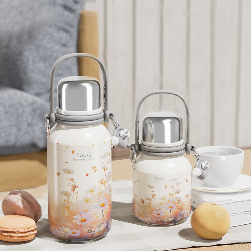 Hot Sale Portable Vacuum Flask Water Bottles with Handle Lid Kids Water Bottle Insulated Stainless Steel Gifts for Women 24 Oz