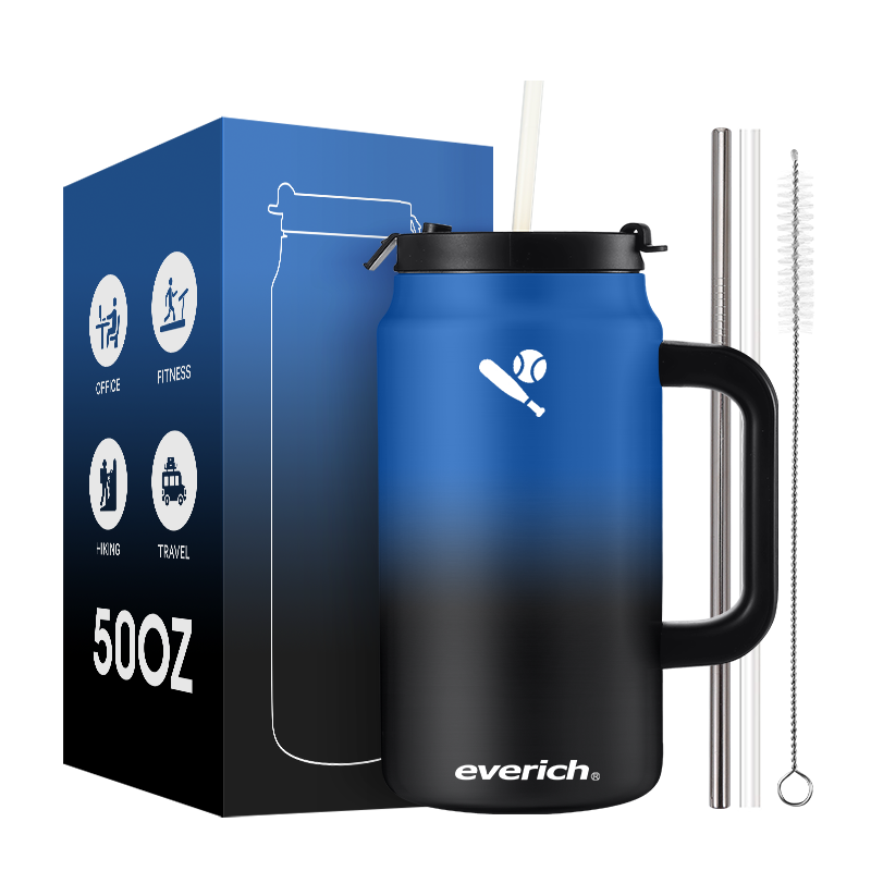 50oz Beer cup sample accept Customized logo Insulated Travel Mug Beer Tumbler with handle stainless steel cup Tumblers