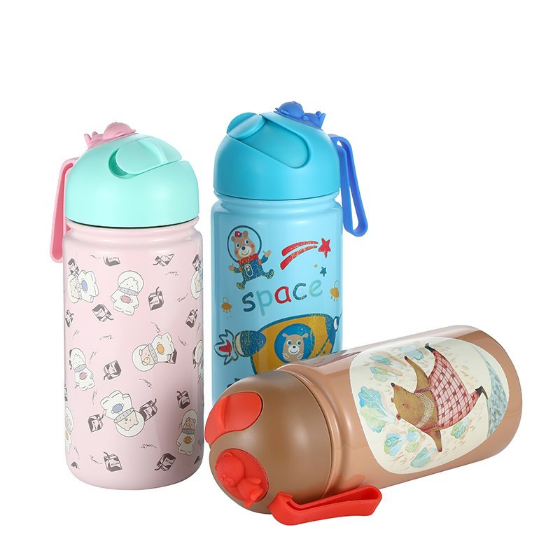 Kids Bottle Eco-Freindly Double Wall 304 Stainless Steel Water Bottle Insulated 14oz Vacuum Flask Bpa-Free