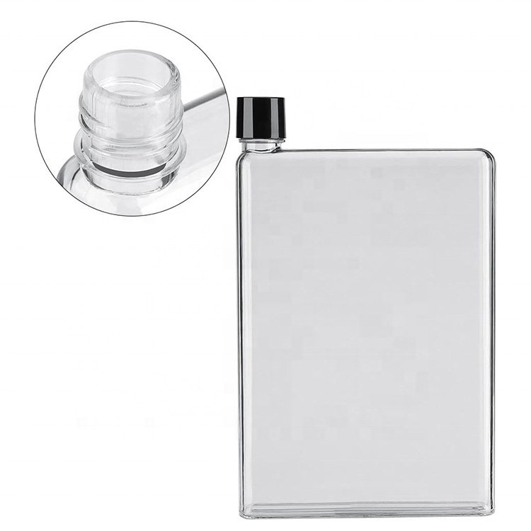 420ml Plastic Water Bottle Reusable Slim BPA Free Flat Water Bottle for School Activity Outdoor Gym Cycling Hiking