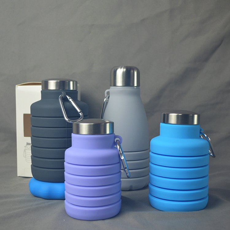 MHC Water Bottle Eco Friendly Sports Silicone Collapsible Water Bottle With Custom Logo foldable water bottle