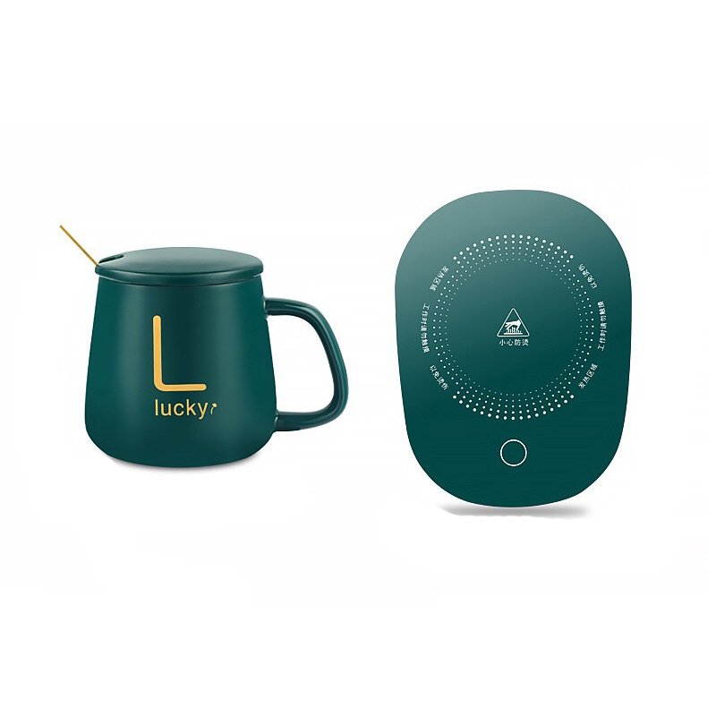 Hot offer Christmas gift set Thermostatic heat cup set ceramic coffee mug with heater best gift for christmas customized