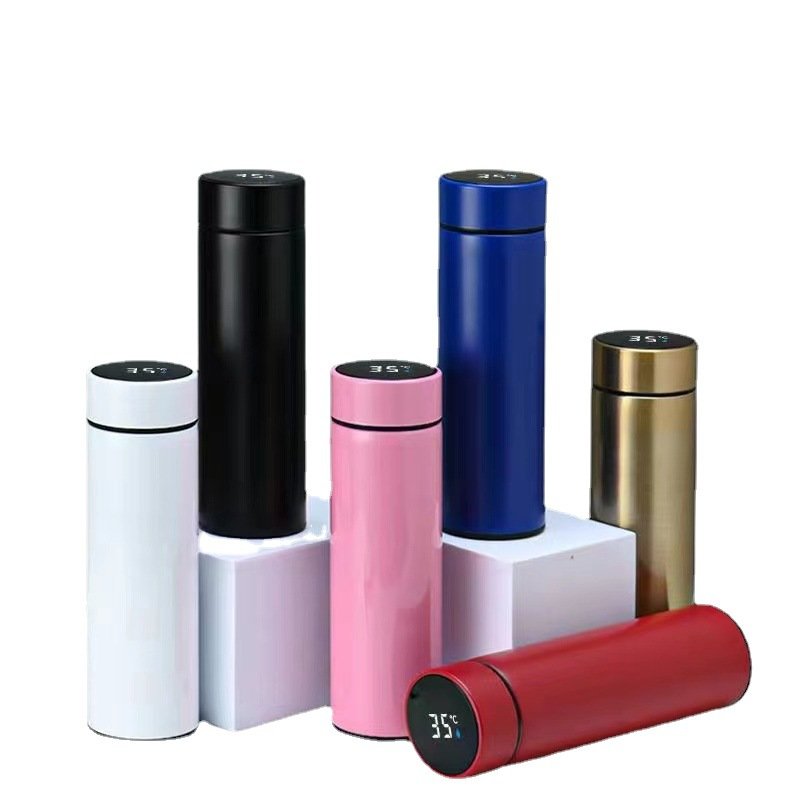Hot sale smart cup led temperature display 500mldouble wall vacuum flask insulated stainless steel smart water bottle with lid