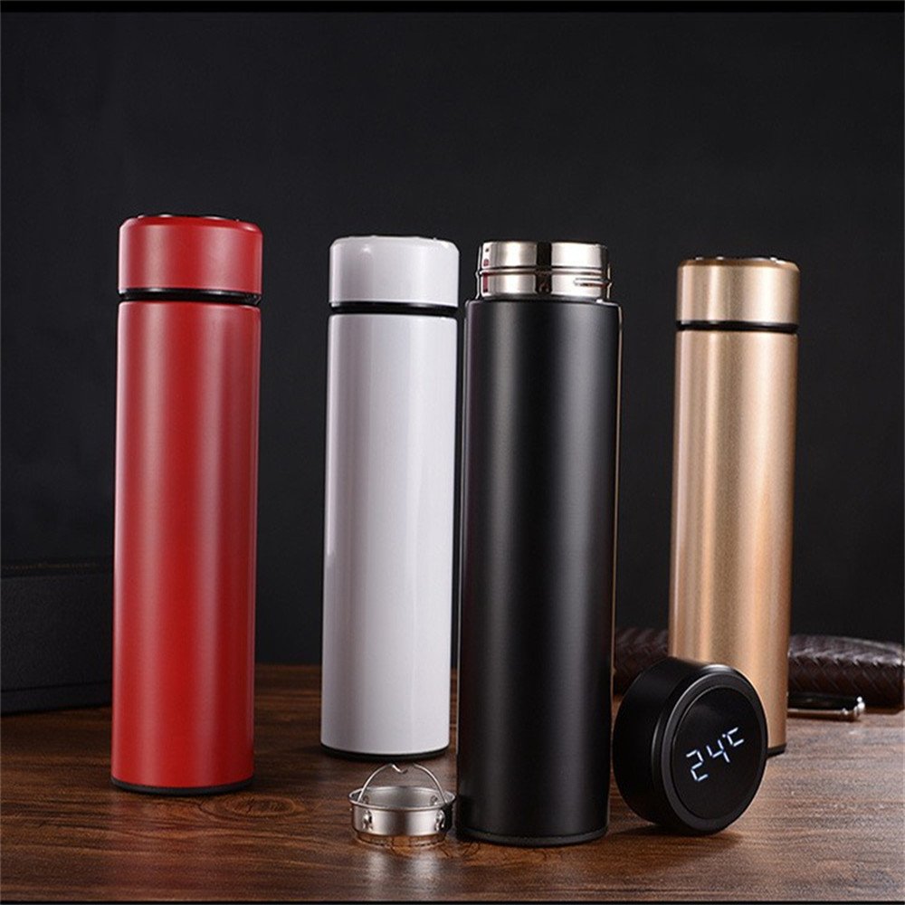 Hot sale smart cup led temperature display 500mldouble wall vacuum flask insulated stainless steel smart water bottle with lid