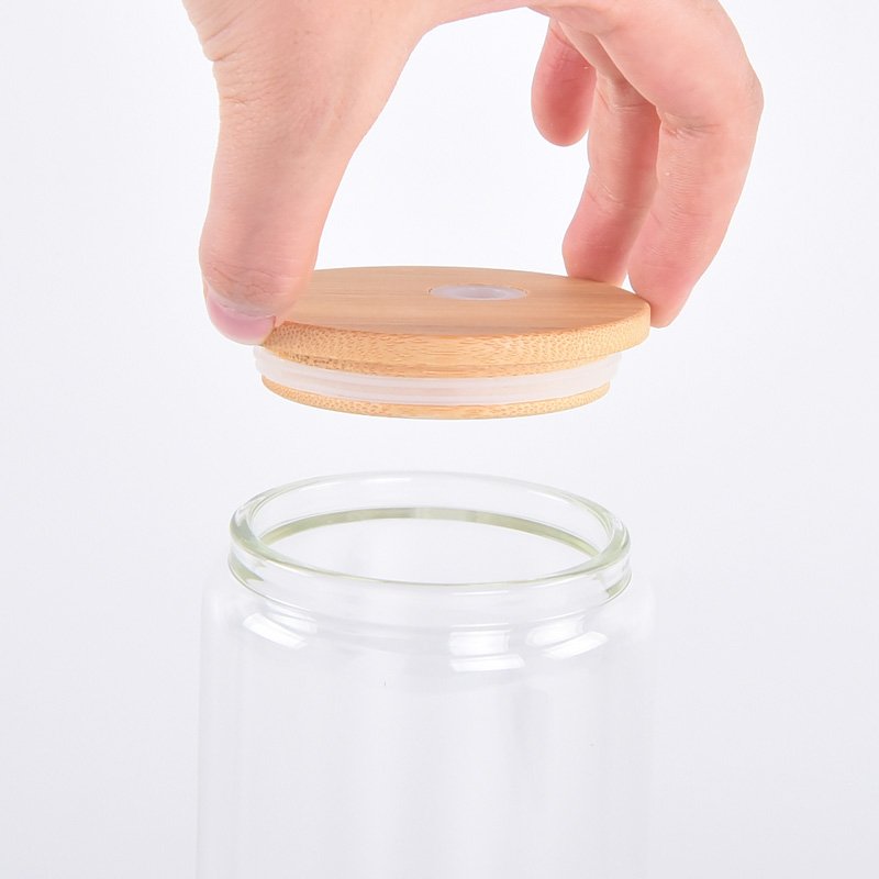 Blank DIY Sublimation Bottle Tumbler Mug Soda Cola Cup Double Wall Snow Globe Beer Glass Can with Bamboo Lid and Straw