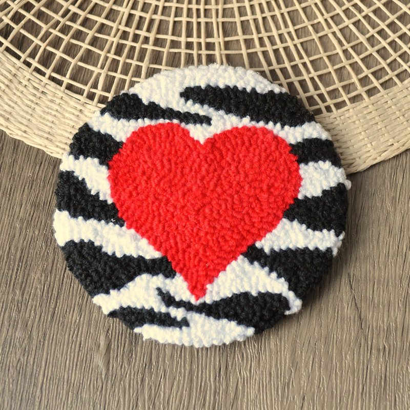 Custom Mug Rug Coasters Heart Shaped Handmade DIY Mini Coasters and Tufted Placemats