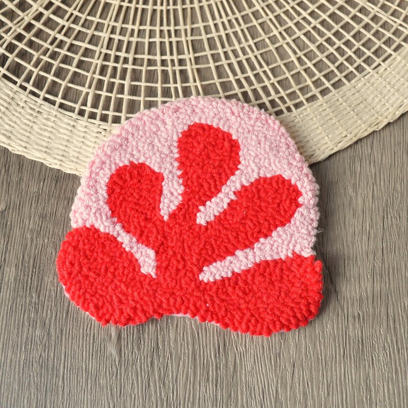 Custom Mug Rug Coasters Heart Shaped Handmade DIY Mini Coasters and Tufted Placemats