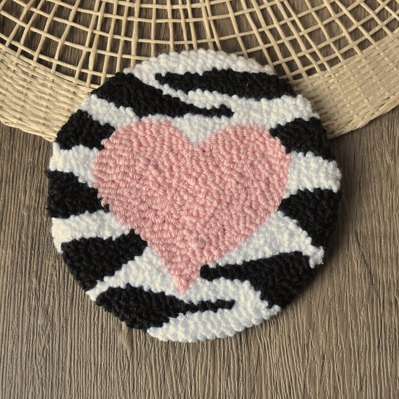Custom Mug Rug Coasters Heart Shaped Handmade DIY Mini Coasters and Tufted Placemats
