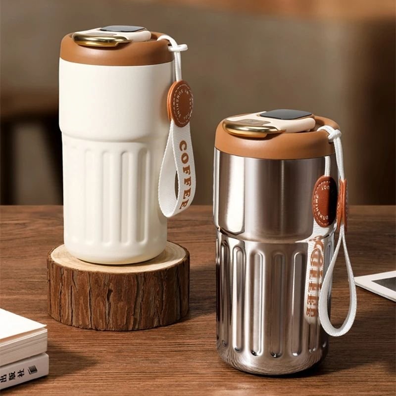 Creative Portable New Smart 450ml Coffee Mug Temperature Display Vacuum Thermo Cup Stainlessstainless Steelvacuum Flasks CLASSIC