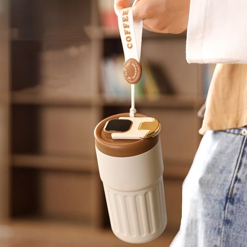 Creative Portable New Smart 450ml Coffee Mug Temperature Display Vacuum Thermo Cup Stainlessstainless Steelvacuum Flasks CLASSIC