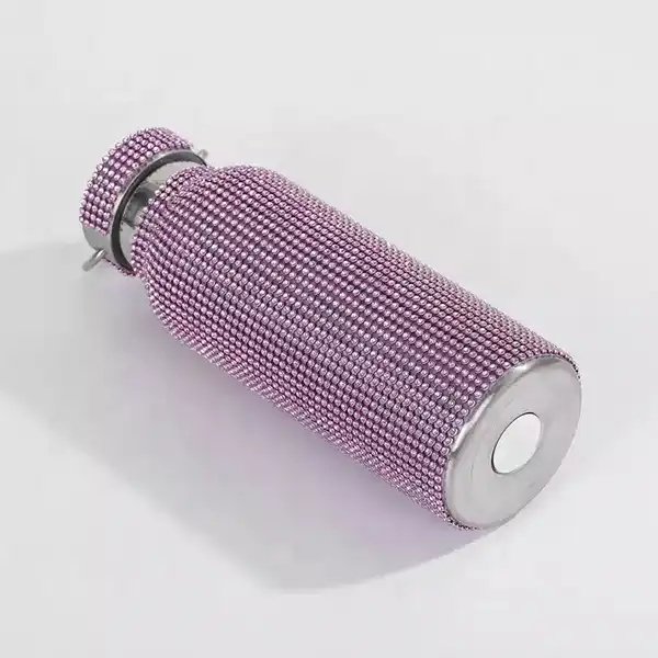 Women Creative Portable Handle Color Crystal Rhinestone Diamond Bling Bling Stainless Steel Vacuum Thermos Flask Water Bottle