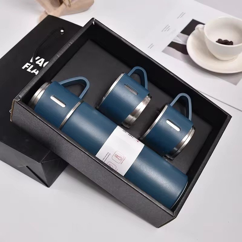 Hot Selling Stainless Steel Double Wall Vacuum Flask Insulated Thermal Water Bottle with Lid Business Thermos Cup Gift Box Set