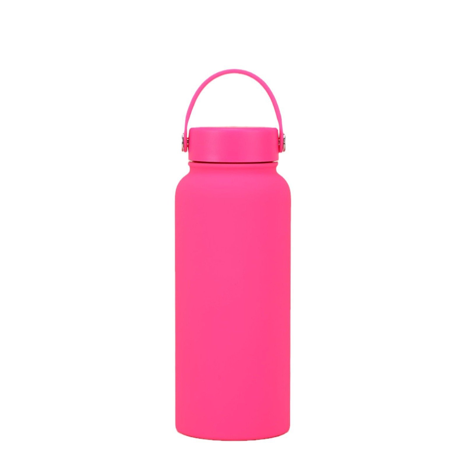 Custom 32oz rubber paint stainless steel vacuum flask double wall insulated large capacity thermos water bottle with handle