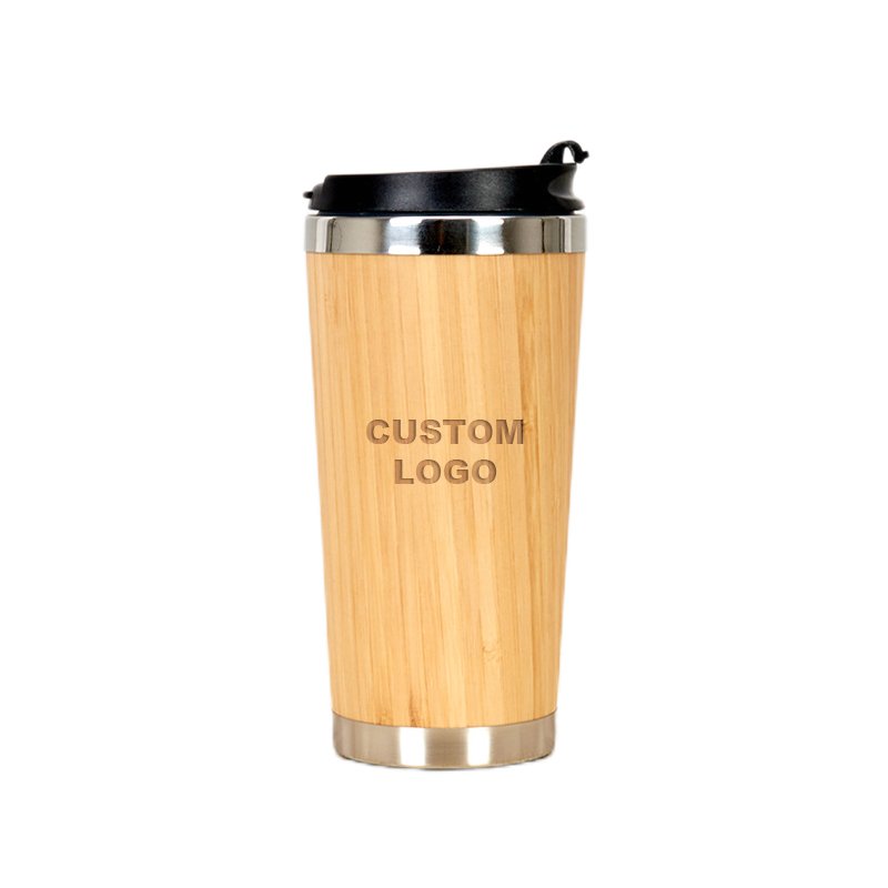 Stocked no minimum Insulated Bamboo Tea Mug Tumbler with Strainer Infuser for Loose Leaf Tea Coffee and Fruit Water