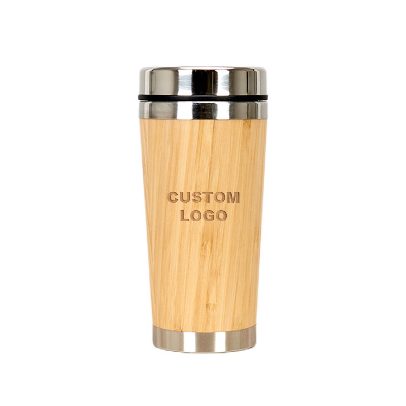 Stocked no minimum Insulated Bamboo Tea Mug Tumbler with Strainer Infuser for Loose Leaf Tea Coffee and Fruit Water