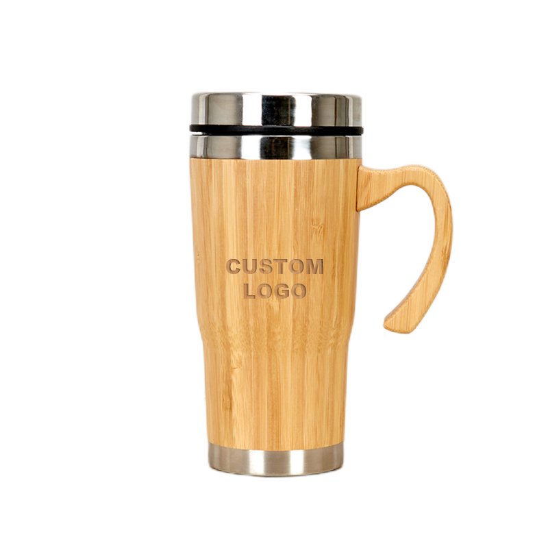 Stocked no minimum Insulated Bamboo Tea Mug Tumbler with Strainer Infuser for Loose Leaf Tea Coffee and Fruit Water
