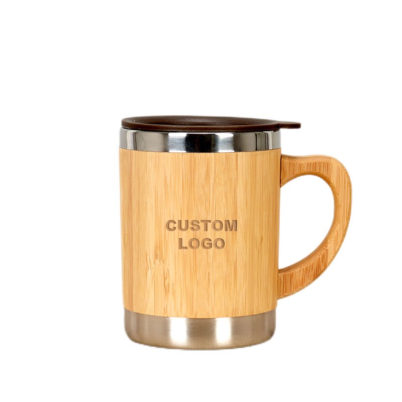Stocked no minimum Insulated Bamboo Tea Mug Tumbler with Strainer Infuser for Loose Leaf Tea Coffee and Fruit Water