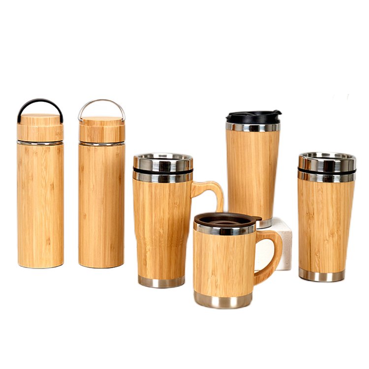 Stocked no minimum Insulated Bamboo Tea Mug Tumbler with Strainer Infuser for Loose Leaf Tea Coffee and Fruit Water