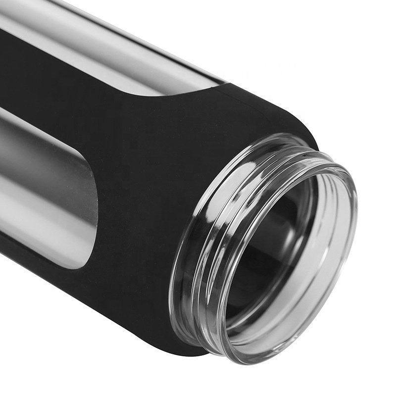 Bpa Free Eco-friendly Custom High Borosilicate Glass Water Bottle 700ml Wholesale Portable Glass Drink Bottle with Wire Whisk