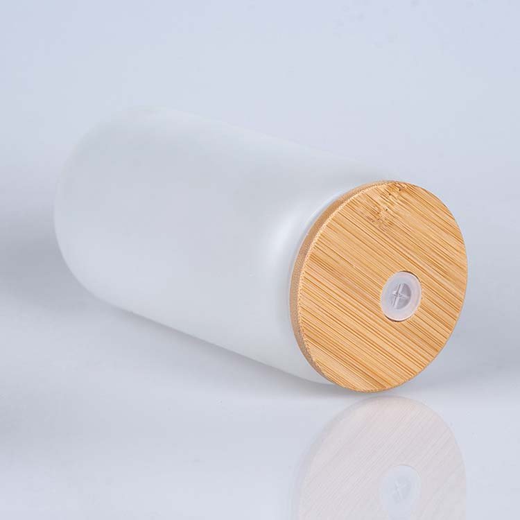 Rts 13oz 16oz 17oz 18oz Transparent Coffee Glass Mug Cup Sublimation Glass Tumbler With Bamboos Lid And Straw
