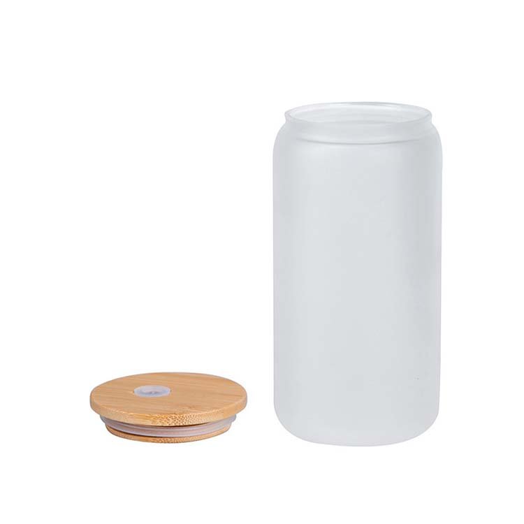 Rts 13oz 16oz 17oz 18oz Transparent Coffee Glass Mug Cup Sublimation Glass Tumbler With Bamboos Lid And Straw