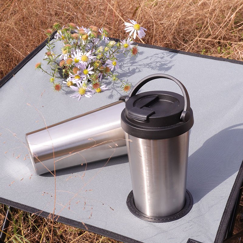Hot sell vacuum sport bottle with handle travel ceramic coffee mug