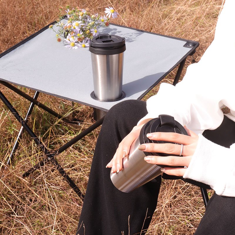 Hot sell vacuum sport bottle with handle travel ceramic coffee mug