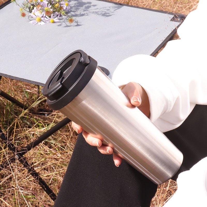 Hot sell vacuum sport bottle with handle travel ceramic coffee mug