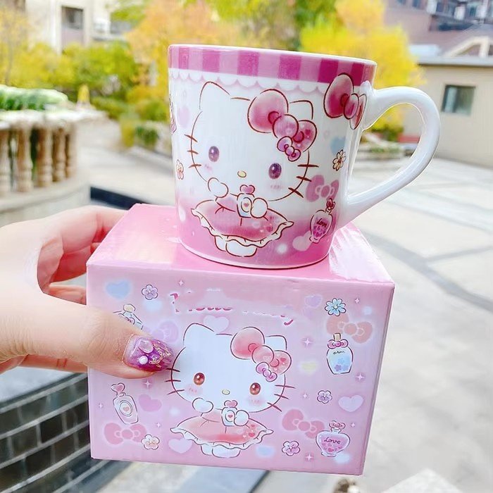 Ruunjoy wholesale kawaii sanrioed mini mug my melody kulomi kt cartoon tea cup office home decor birthday gifts ceramics cups