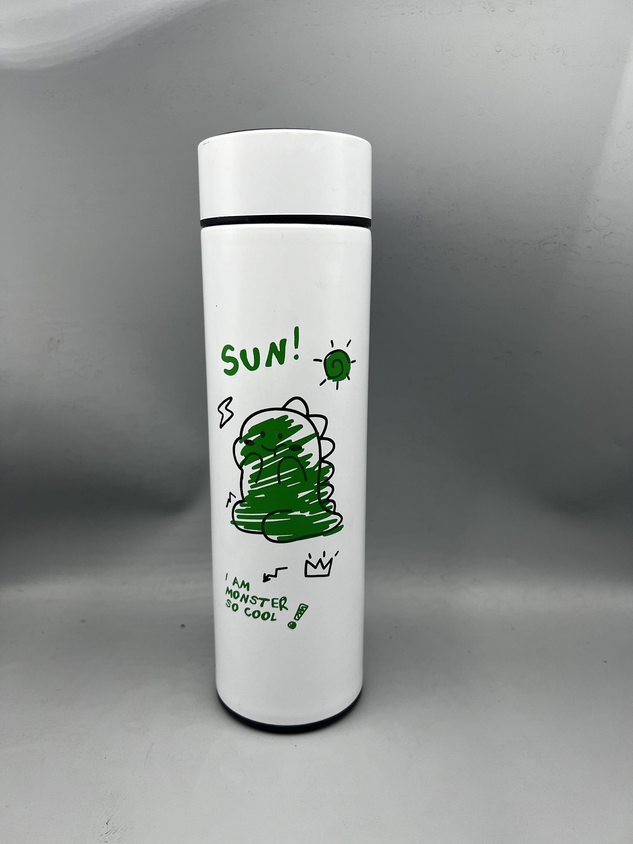 Customization 500ml Sublimation Vacuum Flask Temperature Display Screen Printing Straight Cup Thermos