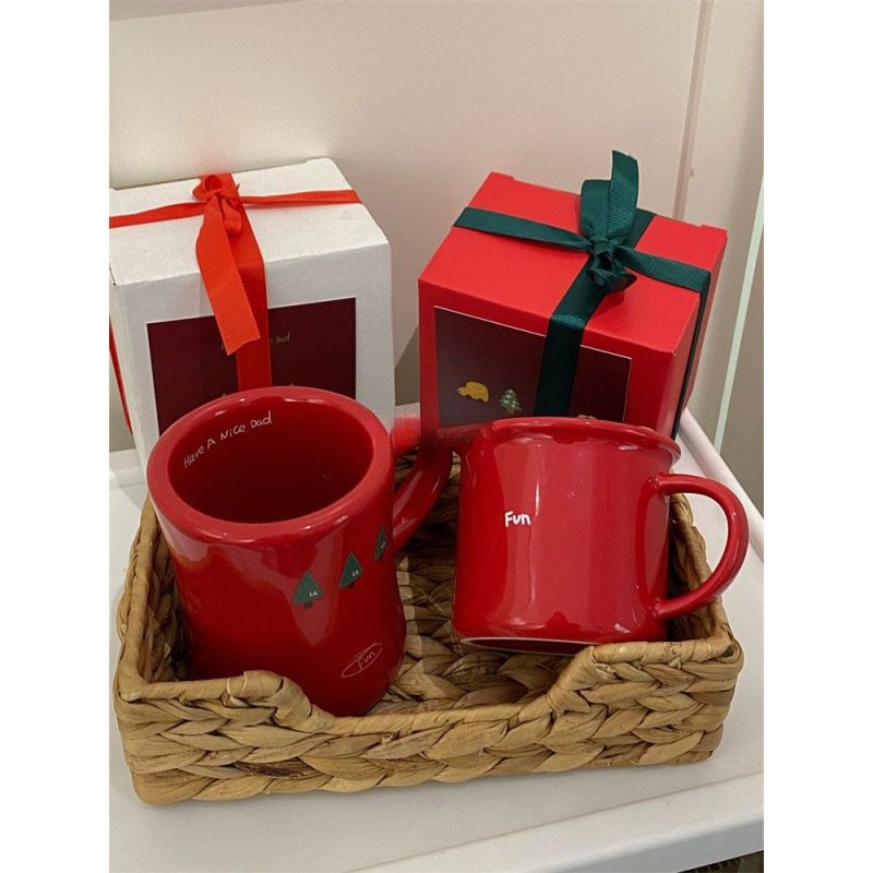 Wholesale Matte Custom Design Red Mother's day/ Valentine's Day Christmas Ceramic Coffee Mug with Gift Box