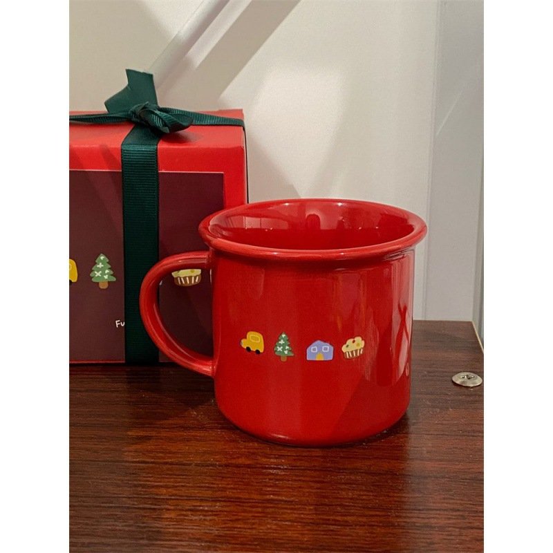 Wholesale Matte Custom Design Red Mother's day/ Valentine's Day Christmas Ceramic Coffee Mug with Gift Box