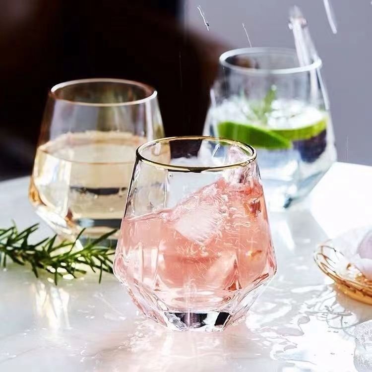 New Arrival Wholesale 300ML Iridescent Borosilicate Stemless Crystal Wine Glasses Modern Rainbow Wine Glass Cup Coffee Mug